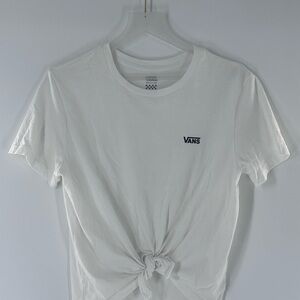 Vans White Tee with Gray Print